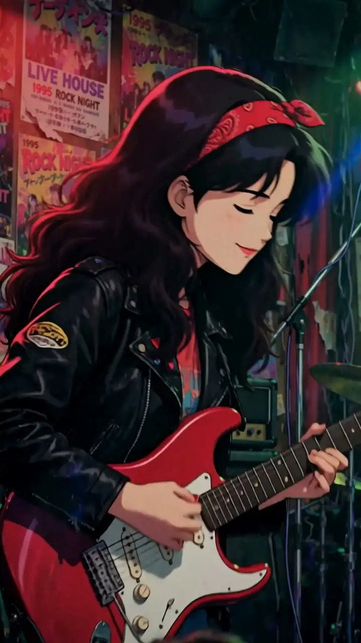 Dos colegialas anime al atardecer, estilo retro de los 90